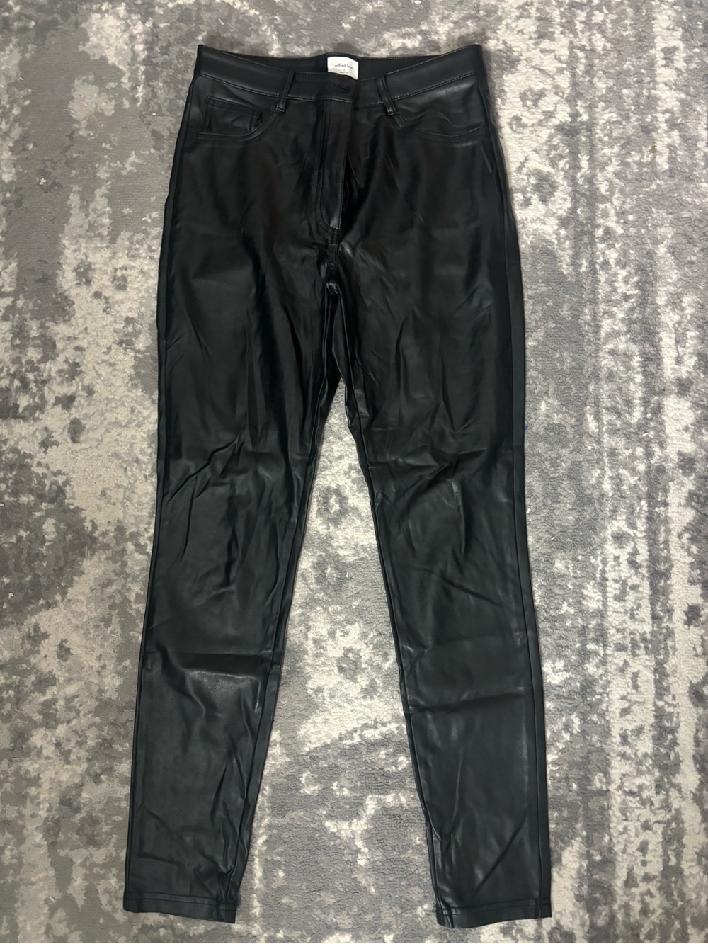 Aritzia Black Vegan Leather Skinny Pants